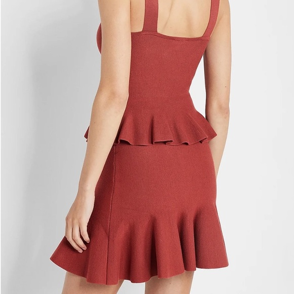 Express Body Contour Ruffle Hem Midi Sweater Skirt ❤️ - Picture 2 of 9